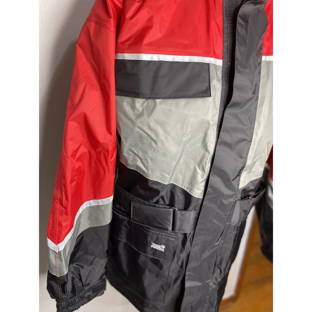 Tourmaster Men’s Jacket Large 44 Red Grey Black Reflective Motorcycle Coat - Picture 4 of 10